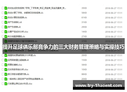 提升足球俱乐部竞争力的三大财务管理策略与实操技巧
