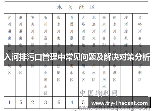 入河排污口管理中常见问题及解决对策分析